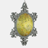 Io Vulkanische Maan van Jupiter Tin Sneeuwvlok Ornament (Links)
