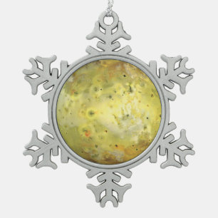 Io Vulkanische Maan van Jupiter Tin Sneeuwvlok Ornament