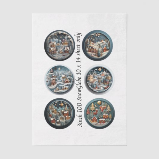 IOD Decoupage Sneeuwbol Mallen Winterdorp 3" Tissuepapier (Voorkant)