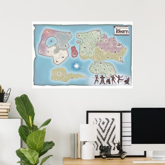 Iohorn Adventure Fantasy Map Poster (Thuiskantoor)