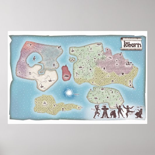 Iohorn Adventure Fantasy Map Poster (Voorkant)