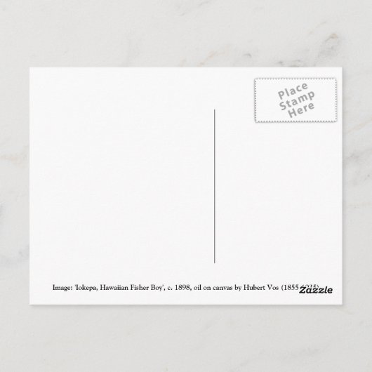 "Iokepa, Hawaiian Fisher Boy" - Briefkaart (Achterkant)