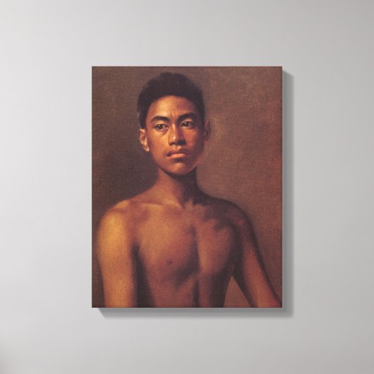 'Iokepa, Hawaiian Fisher Boy' - Hubert Vos Canvas Afdruk (Voorkant)