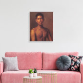 'Iokepa, Hawaiian Fisher Boy' - Hubert Vos Canvas Afdruk (Insitu (Woonkamer))