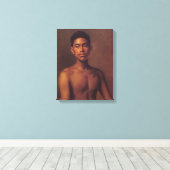 'Iokepa, Hawaiian Fisher Boy' - Hubert Vos Canvas Afdruk (Insitu (Houten vloer))