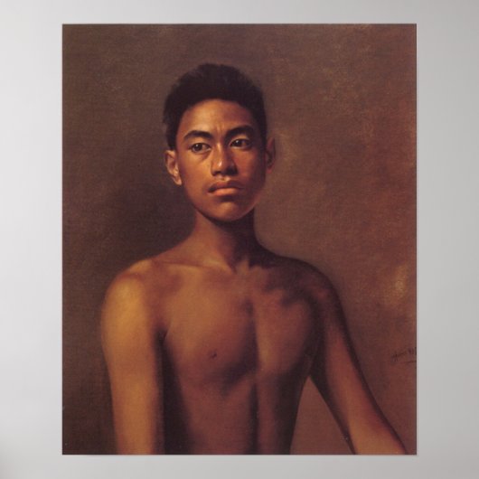 "Iokepa, Hawaiian Fisher Boy" - Hubert Vos Poster (Voorkant)