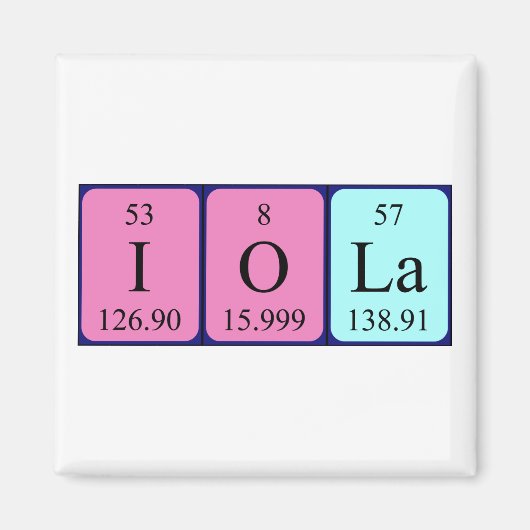 Iola periodieke table name magnet (Voorkant)