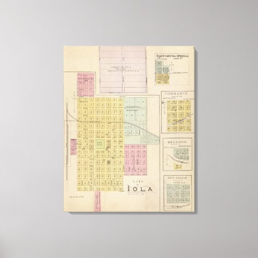 Iola, Torrance en Kellogg, Kansas Canvas Afdruk (Voorkant)
