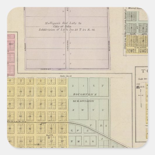 Iola, Torrance en Kellogg, Kansas Vierkante Sticker (Voorkant)