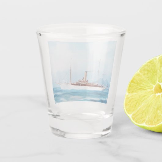Iolanda Stoomjacht 1909 Shot Glas (Achterkant)