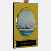 Iolanda Stoomjacht 1909 Verguld Banner Ornament (Rechts)