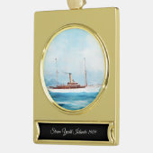 Iolanda Stoomjacht 1909 Verguld Banner Ornament (Links)