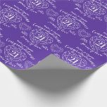 Iolite trouwdag 21 jaar liefde paarse cadeaupapier<br><div class="desc">Iolite die 21 jaar liefdesjubileum paarse inpakpapier viert. Eenvoudige outline hartssteen effect lijn art graphics paarse en witte 21st Wedding Jubileum wrapping papier. Pas met uw eigen eenentwintig huwelijksverjaardag namen en huwelijk van en naar jaren aan. De 21e trouwdag wordt geassocieerd met de edelsteen ioliet en het hart symboliseert liefde....</div>