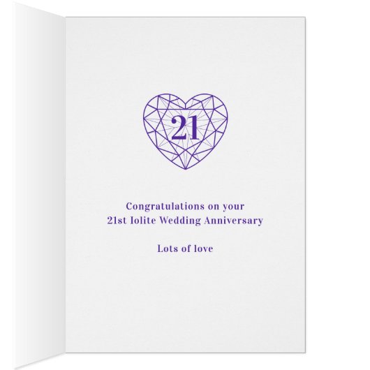 Iolite trouwdag 21 jaar liefdeskaart (Binnen (Rechts))