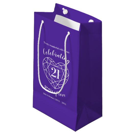 Iolite Wedding Jubileum 21ste cadeautas voor vrouw (Voorkant Gekanteld)