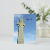Iona Abbey Scotland celtic cross Briefkaart (Staand voorkant)