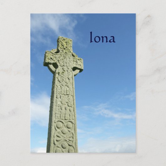 Iona Abbey Scotland celtic cross Briefkaart (Voorkant)