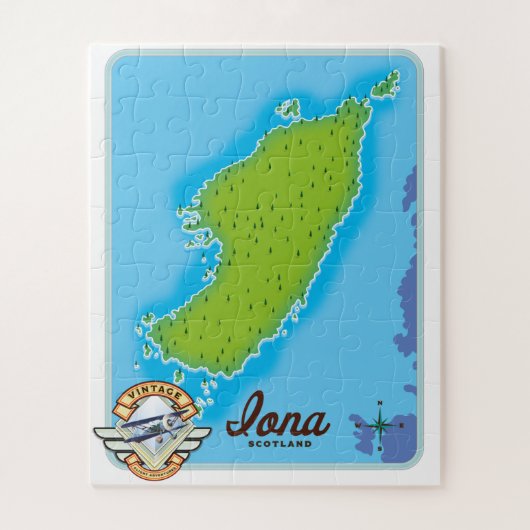 Iona Schotland kaart Legpuzzel (Verticaal)