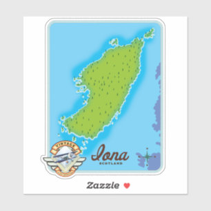 Iona Schotland kaart Sticker