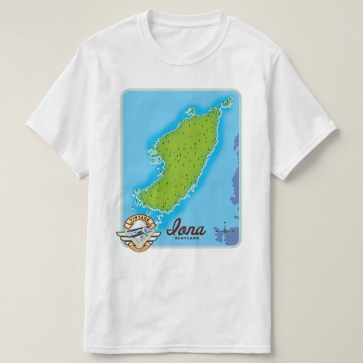 Iona Schotland kaart T-shirt (Design voorkant)