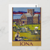 Iona Scotland Vintage Travel Poster hersteld Briefkaart (Voorkant / Achterkant)