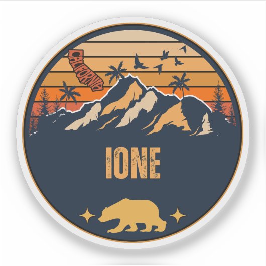Ione, Californië Sticker (Voorkant)