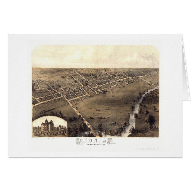 Ionia, MI Panoramic Map - 1868 (Voorkant Horizontaal)
