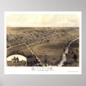 Ionia, MI Panoramic Map - 1868 Poster (Voorkant)
