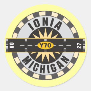Ionia Y70 luchthaven Ronde Sticker