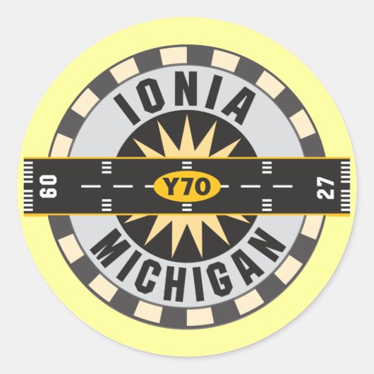 Ionia Y70 luchthaven Ronde Sticker (Voorkant)