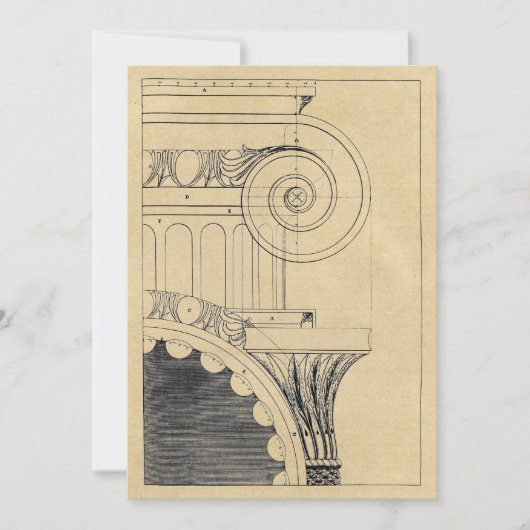Ionic Column Architecture Holiday Card Feestdagenkaart (Voorkant)