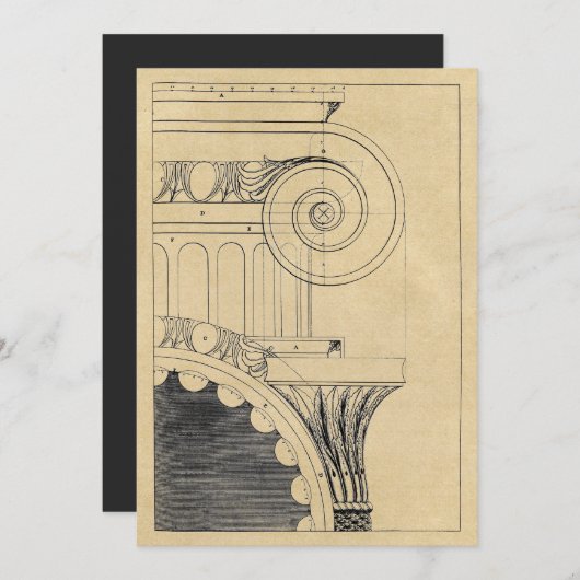 Ionic Column Architecture Holiday Card Feestdagenkaart (Voorkant / Achterkant)