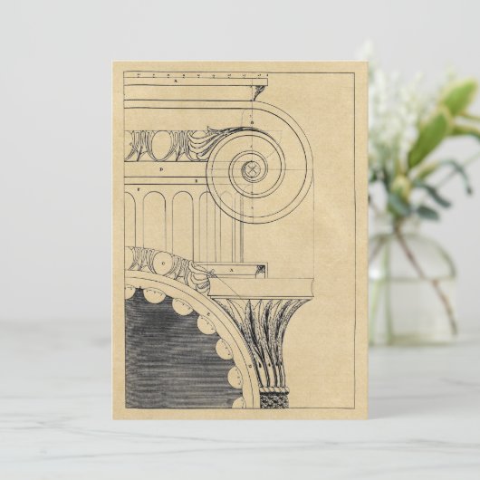 Ionic Column Architecture Holiday Card Feestdagenkaart (Staand voorkant)