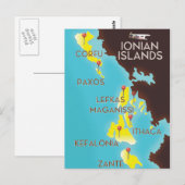 Ionische Eilanden kaart poster. (Voorkant / Achterkant)