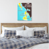 Ionische Eilanden kaart poster. Canvas Afdruk (Insitu (Slaapkamer))