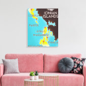 Ionische Eilanden kaart poster. Canvas Afdruk (Insitu (Woonkamer))