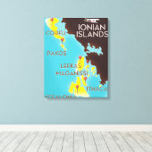Ionische Eilanden kaart poster. Canvas Afdruk (Insitu (Houten vloer))