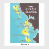 Ionische Eilanden kaart poster. Sticker (Vel)