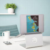 Ionische Eilanden kaart poster. Sticker (Laptop op bureau)