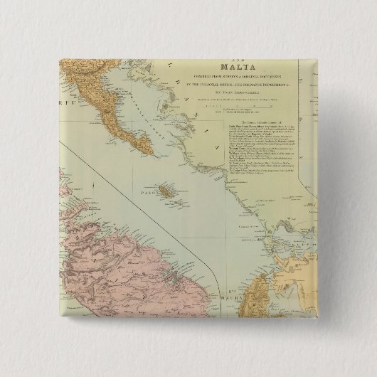 Ionische eilanden, Malta Vierkante Button 5,1 Cm (Voorkant)