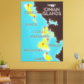 Ionische eilandenkaart poster. canvas afdruk (Insitu (Woonkamer))