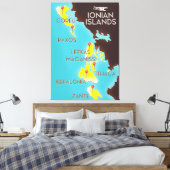 Ionische eilandenkaart poster. canvas afdruk (Insitu (Slaapkamer))