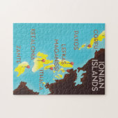 Ionische eilandenkaart poster. legpuzzel (Horizontaal)