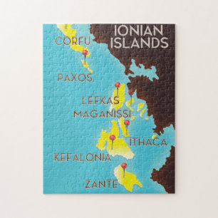 Ionische eilandenkaart poster. legpuzzel