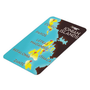 Ionische eilandenkaart poster. magneet