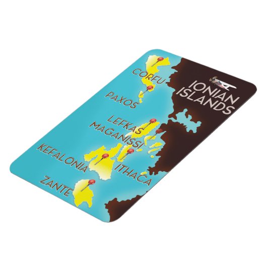 Ionische eilandenkaart poster. magneet (Linkerzijde)