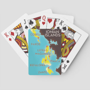 Ionische eilandenkaart poster. pokerkaarten