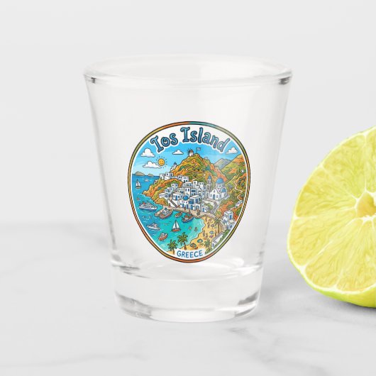 Ios Griekenland Shot Glas (Voorkant)