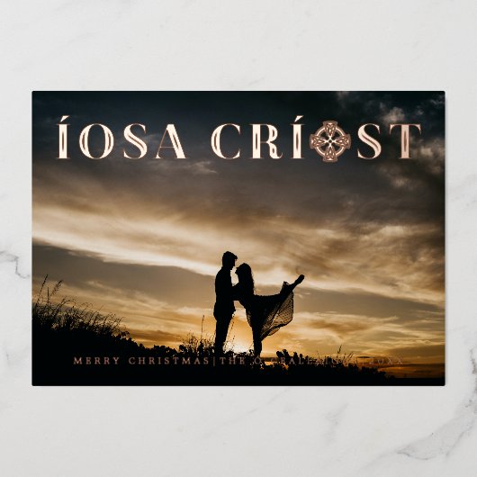 Iosa Criost Gaelic Folie Feestdagenkaart (Voorkant)