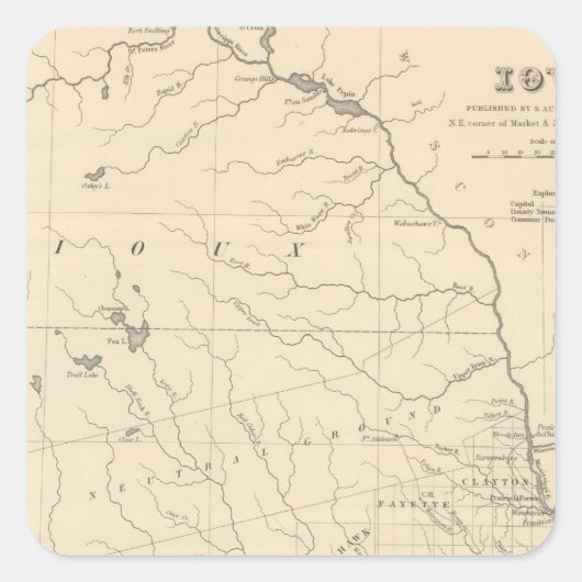 Iowa 2 vierkante sticker (Voorkant)